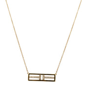 Estate Tiffany & Co. Diamond Accented Bar Necklace in 18k Gold