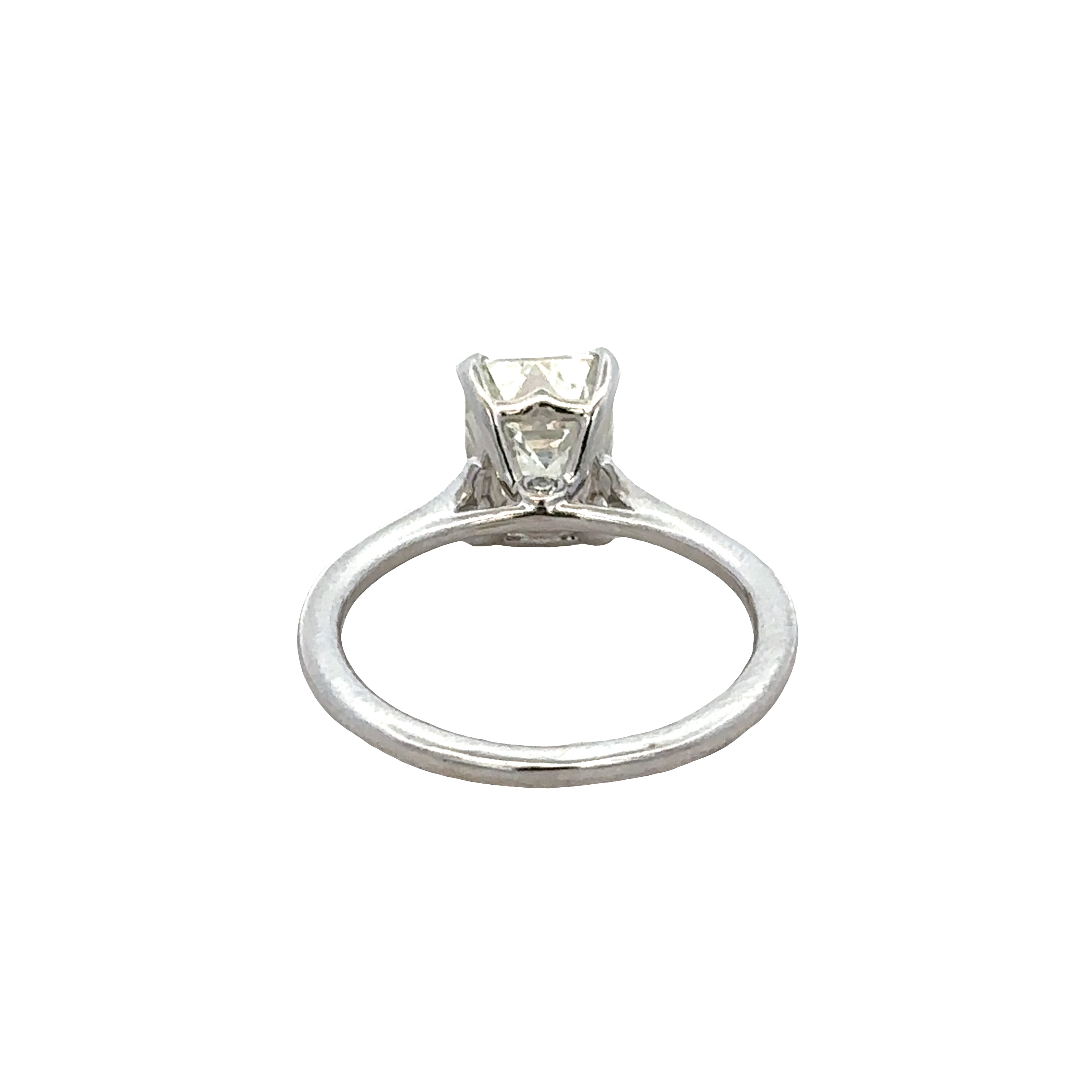 14k White Gold Emerald Cut Diamond Engagement Ring – Size 5.5