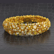 Magnificent Multicolored Diamond Bracelet in 18k Yellow Gold