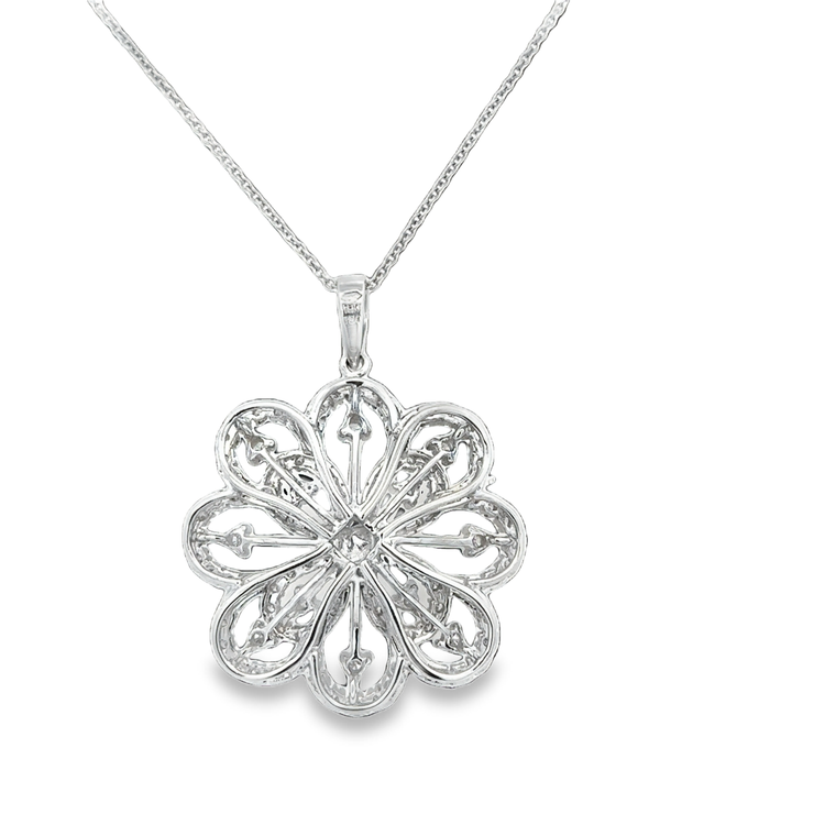 Diamond Snowflake Pendant in 18k White Gold