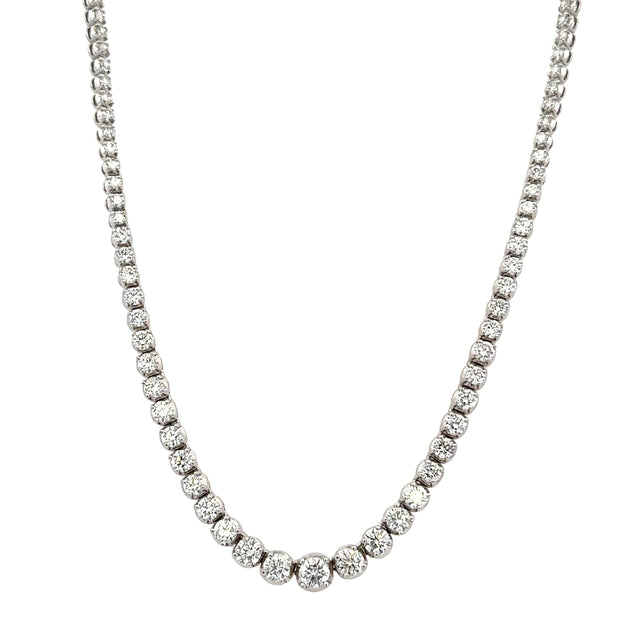 6.43 CTW Diamond Riviera Necklace in White Gold