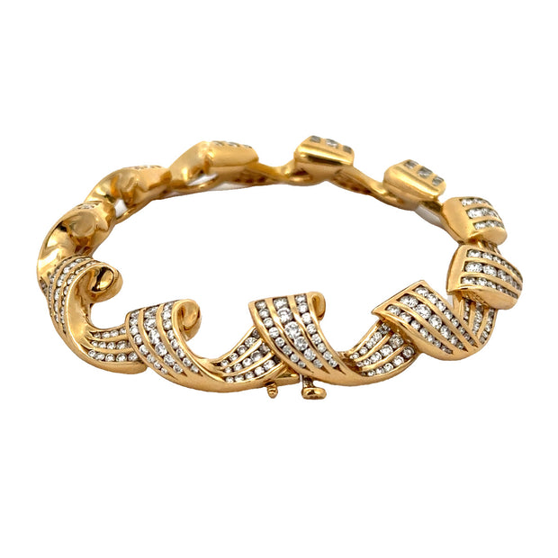 Magnificent Charles Krypell Diamond Bracelet in 18k Yellow Gold
