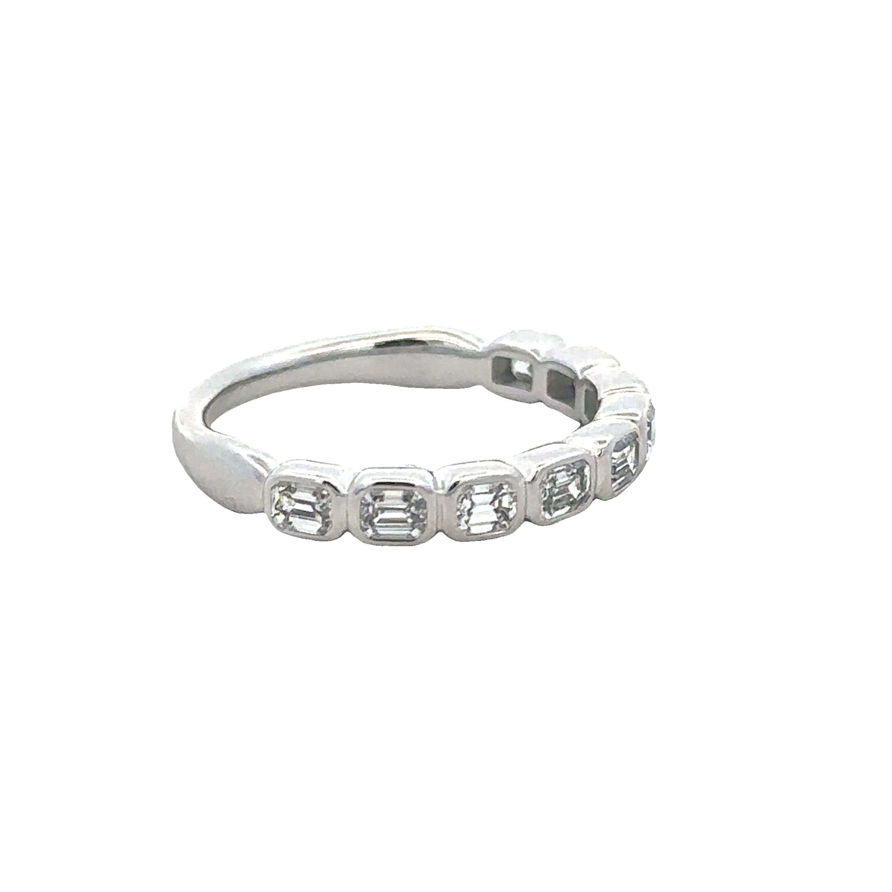 Emerald Cut Diamond Band in White Gold