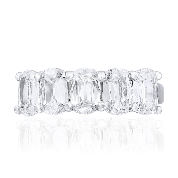 Five Stone Cushion Cut Diamond Ring in Platinum