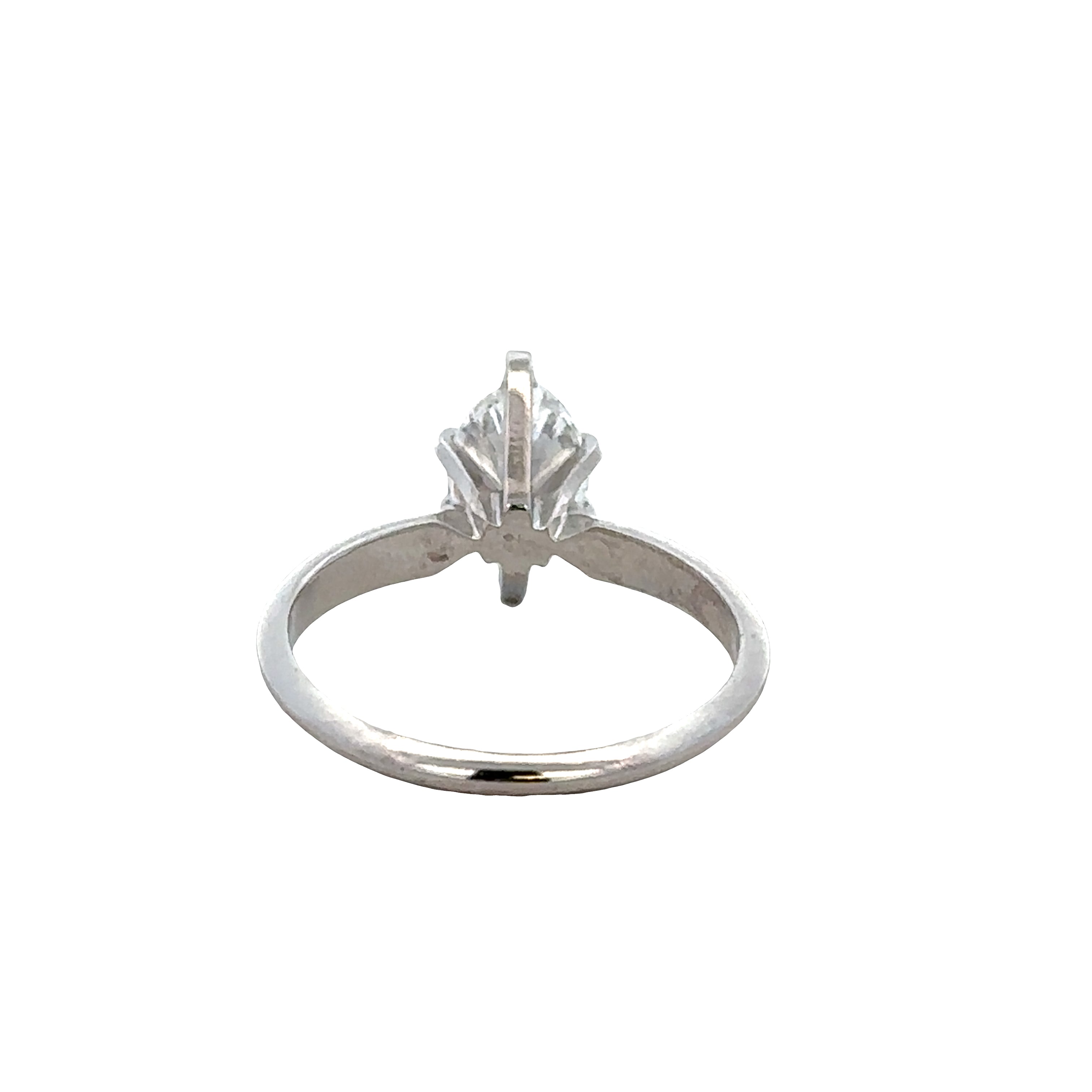 14k White Gold Marquise Cut Diamond Engagement Ring – Size 6.25