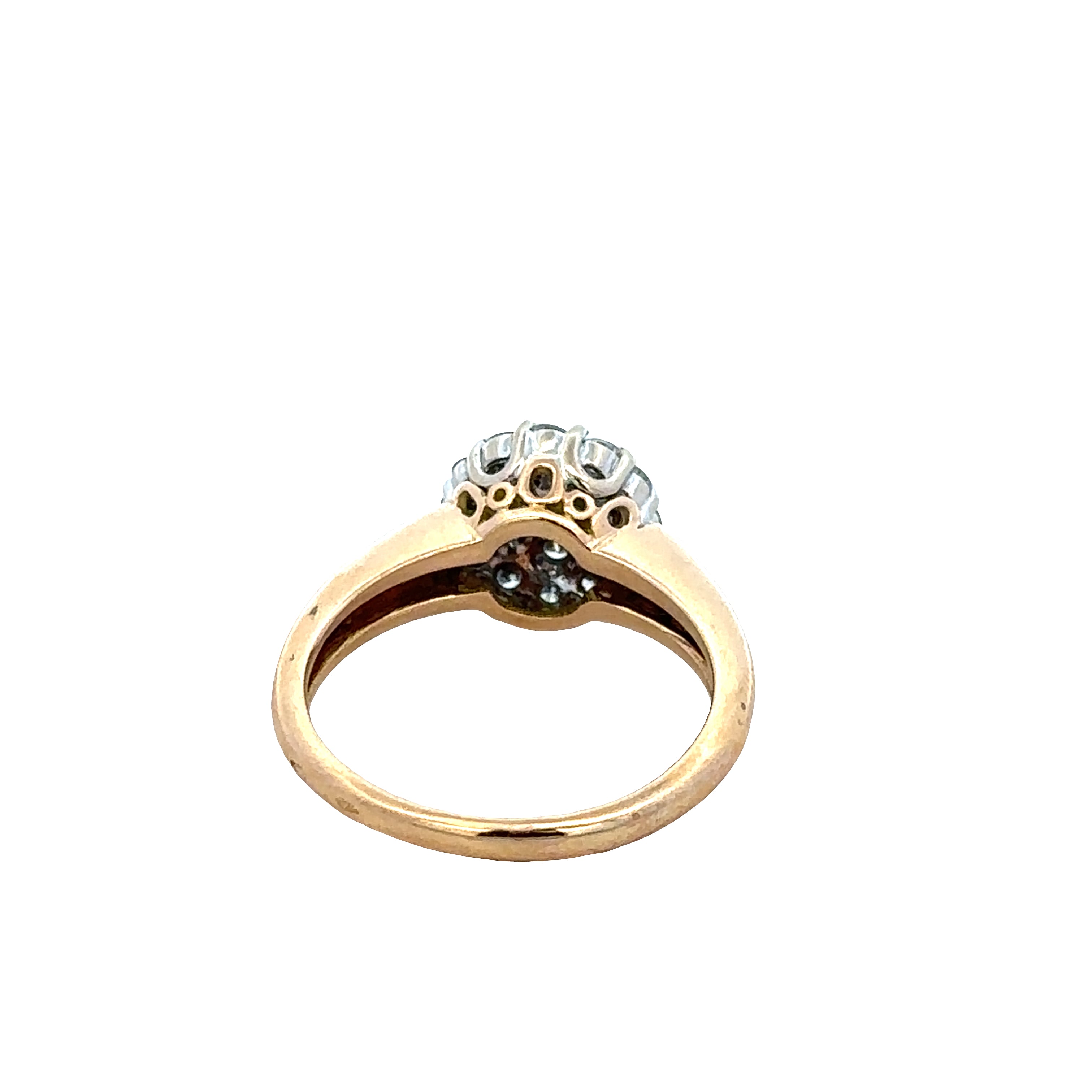 18k Yellow Gold Diamond Cluster Ring – Size 5.75
