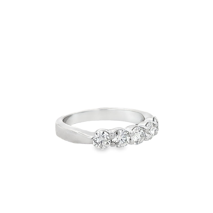 1.04 CTW Five Diamond Band in 18k White Gold