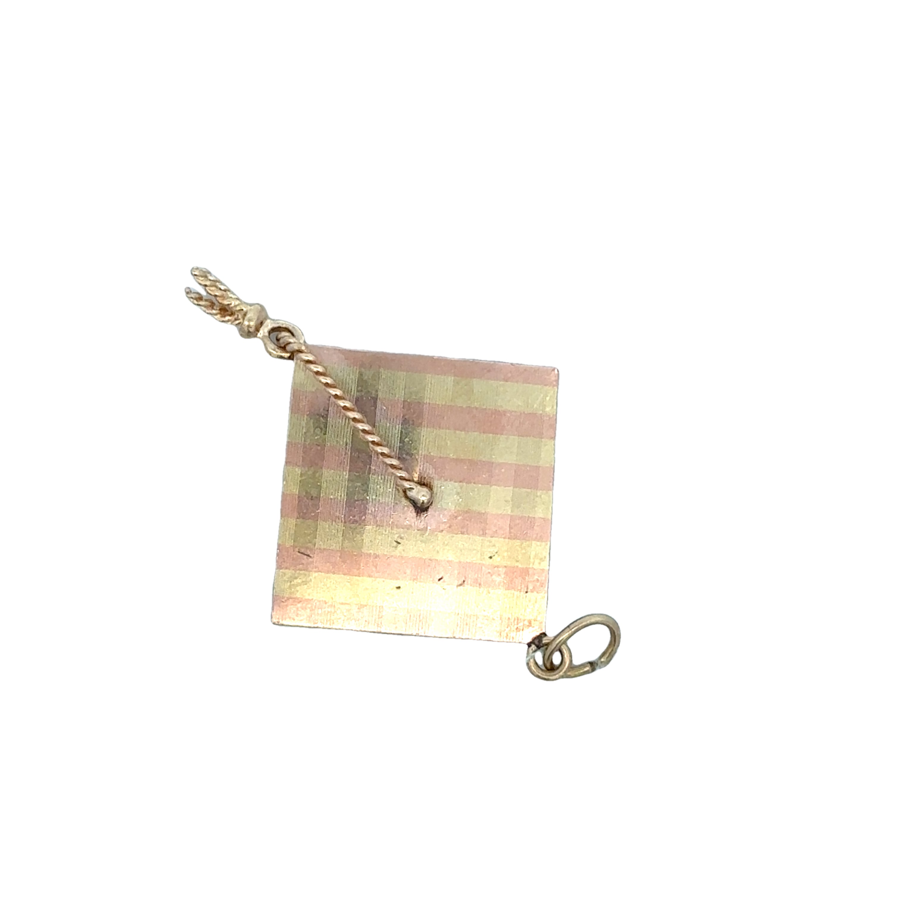 Vintage Two Tone Rose and Yellow Gold Graduation Cap Charm