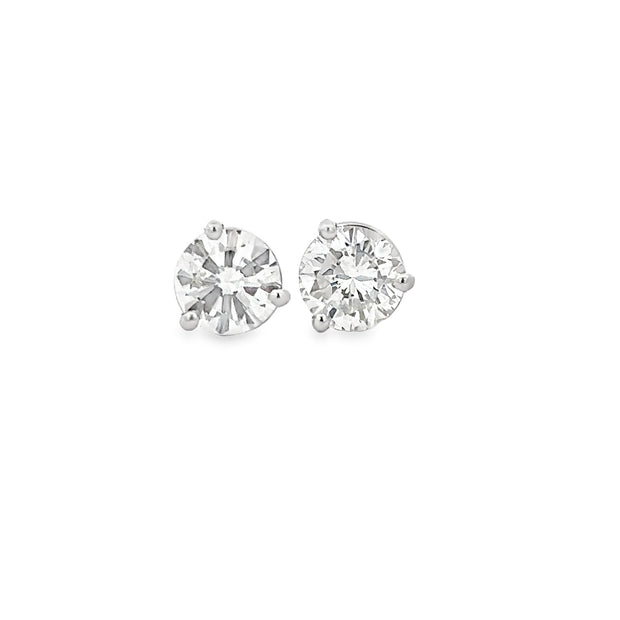 1.32 CTW Diamond Stud Earrings in White Gold