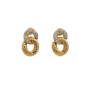 David Yurman Belmont Curb Diamond Earrings in 18k Yellow Gold