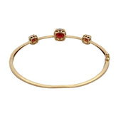 Garnet and Diamond Bracelet in Yellow Gold