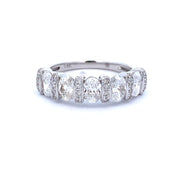 Oval Diamond Band in White Gold