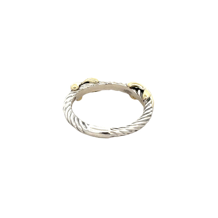 Sterling Silver and Yellow Gold Double "X" Band by David Yurman