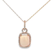 Opal and Diamond Pendant in Rose Gold
