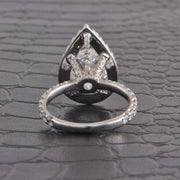 GIA 3.90 ct. Pear Cut Diamond Engagement Ring in White Gold