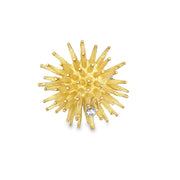 Vintage 1960s Diamond Sea Urchin Brooch in 18k Yellow Gold