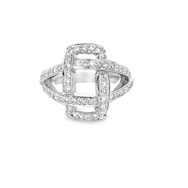 Openwork Diamond Ring in White Gold