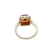 Citrine and Diamond Ring in Yellow Gold