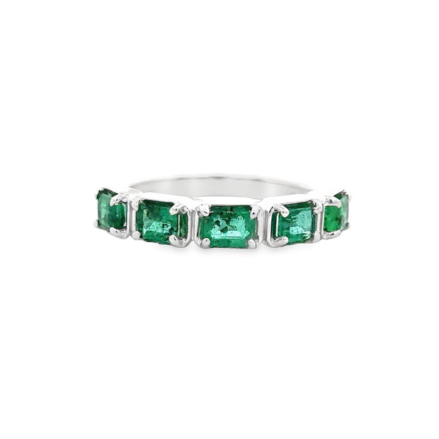 Emerald Band in White Gold