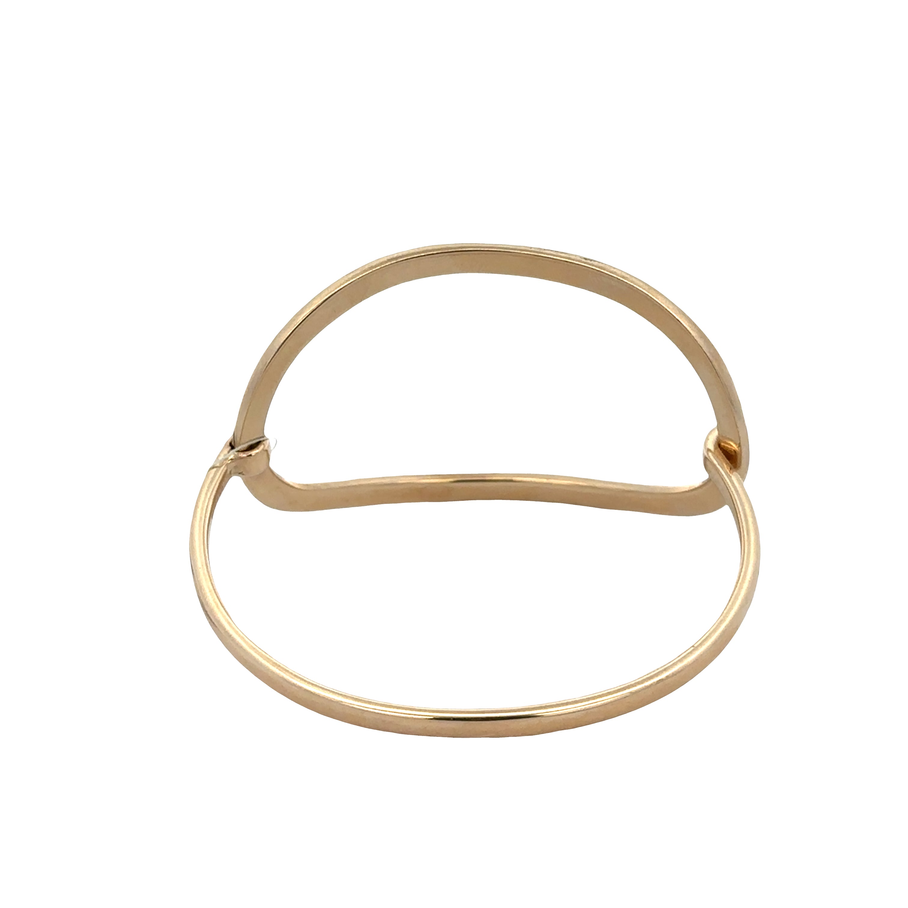 9k Yellow Gold Curved Open Bangle – Fits 6"–6.5" Wrist