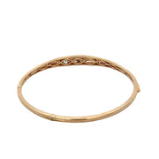 Flush Set Diamond Bangle Bracelet in Yellow Gold