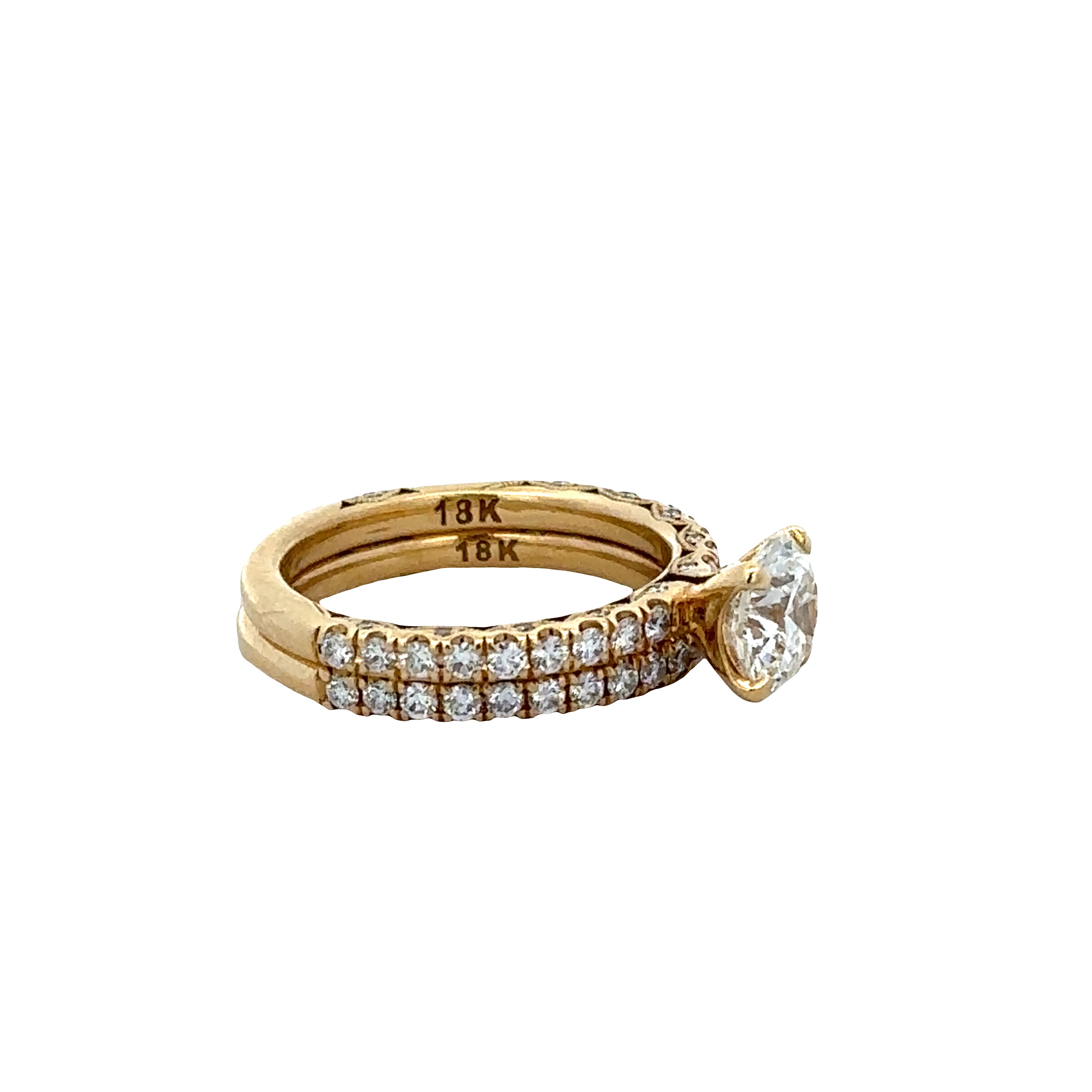 Estate Tacori 18k Yellow Gold Diamond Engagement Ring & Wedding Band Set – Size 5