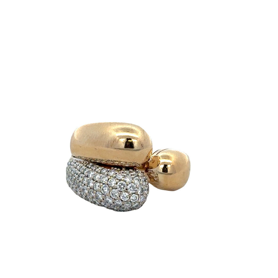 Modern 18k Yellow Gold Abstract Diamond Ring – Size 3.5
