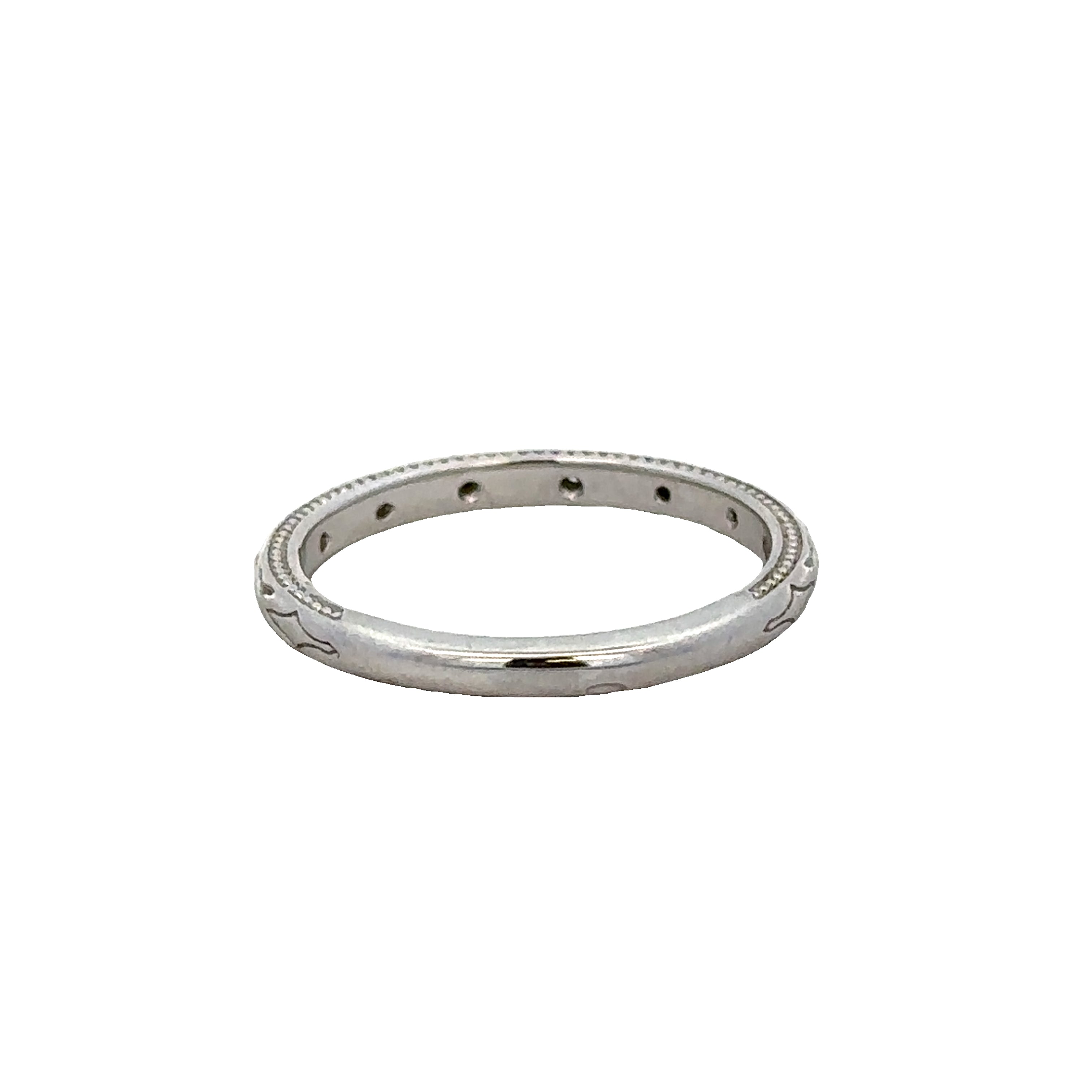 Diamond Accented Wedding Band in White Gold