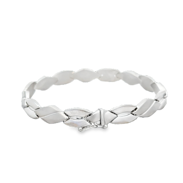 Geometric Bracelet in 14k White Gold