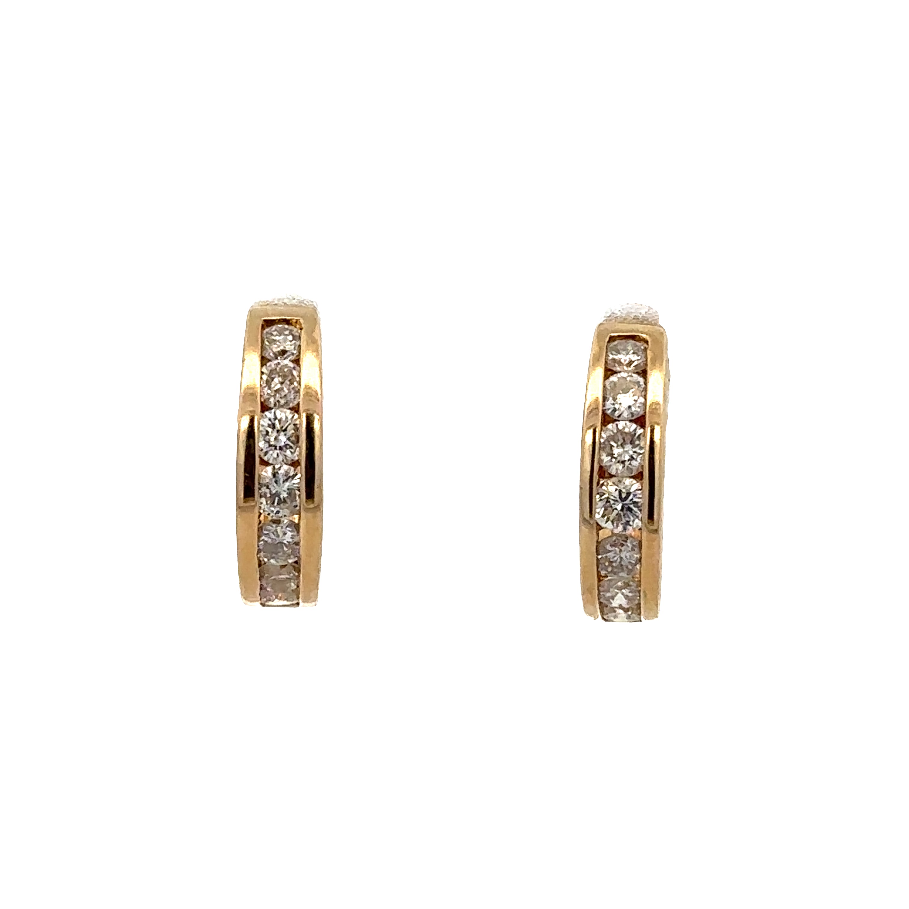 14k Yellow Gold Diamond Hoop Earrings – 0.84 CTW