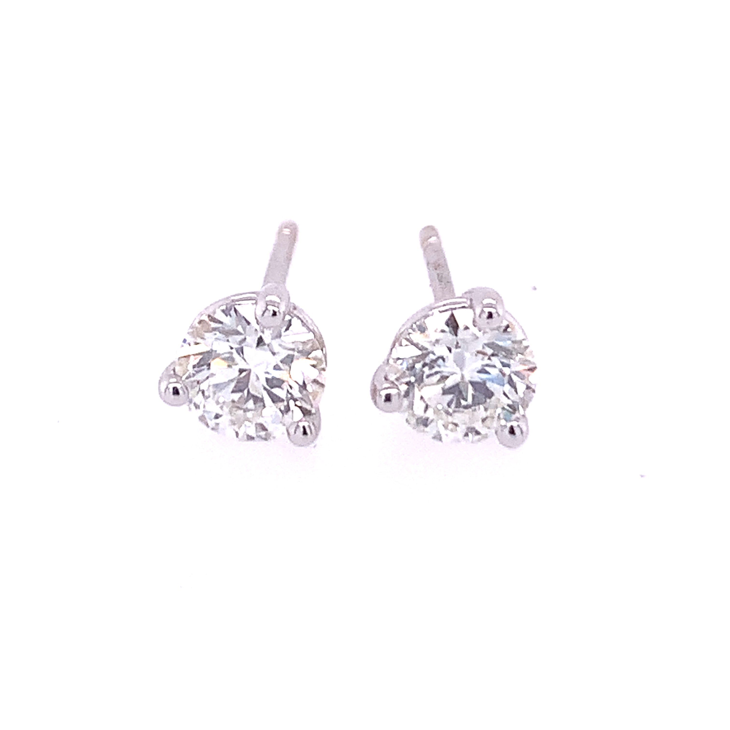 1.27 CTW Perfectly Cut Diamond Stud Earrings in White Gold