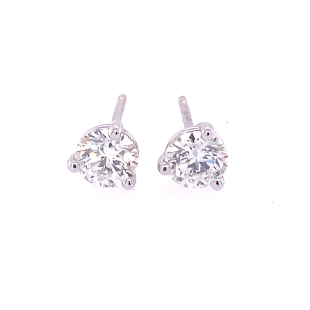 1.27 CTW Perfectly Cut Diamond Stud Earrings in White Gold