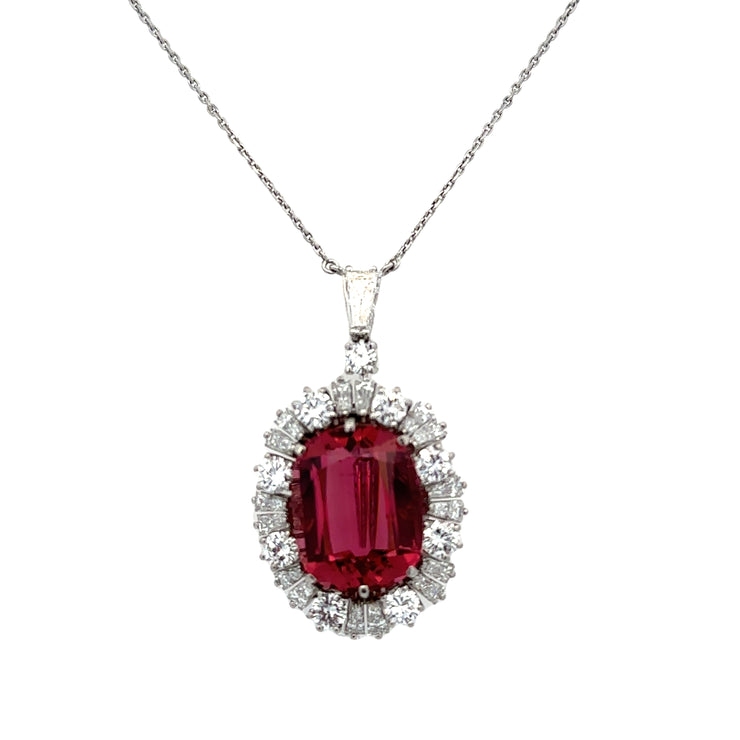 Vintage Roberto Coin Pink Tourmaline and Diamond Pendant