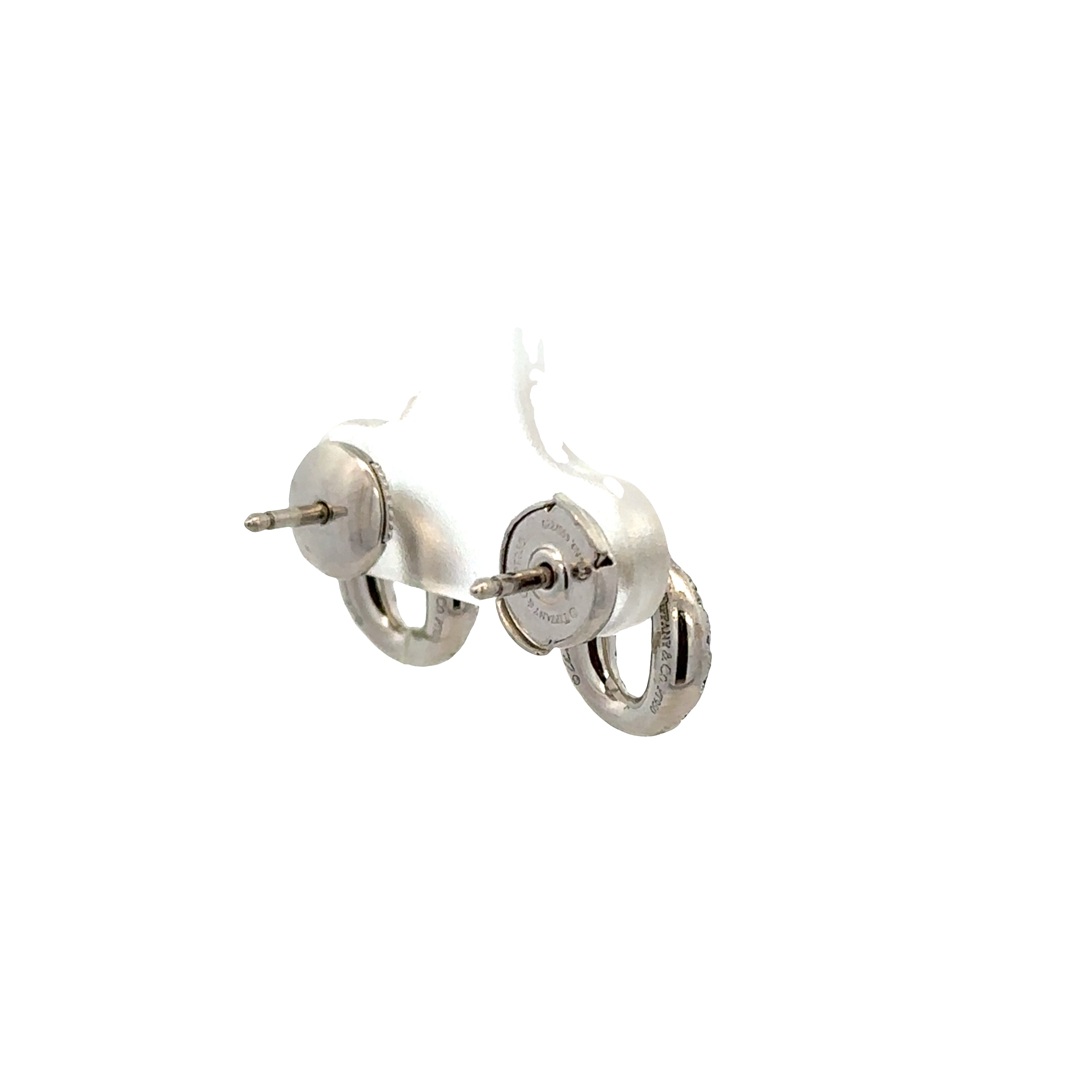 Estate Tiffany & Co. Pavé Set Diamond Circle Earrings in Platinum