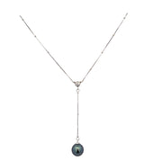 Tahitian Cultured Pearl Lavalier Necklace in White Gold