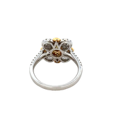 Fancy Yellow Floral Diamond Ring in 18k Gold