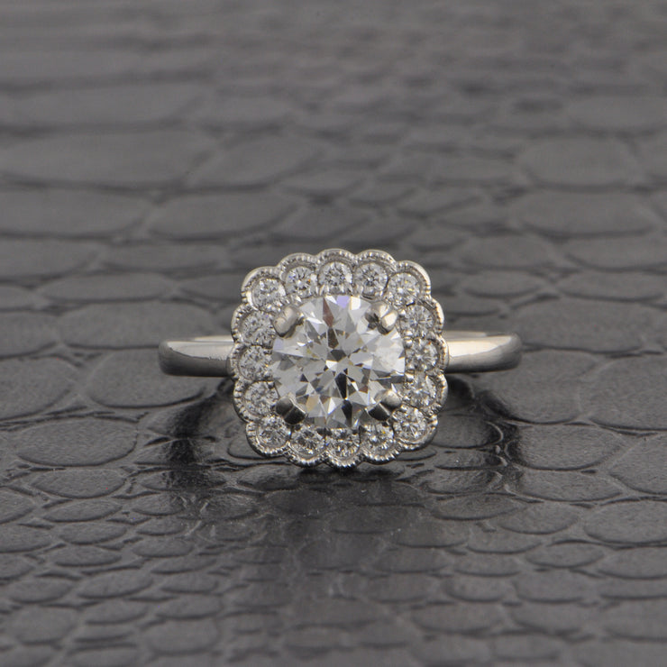 GIA 1.30 ct. Round Brilliant Cut Diamond Engagement Ring in Platinum