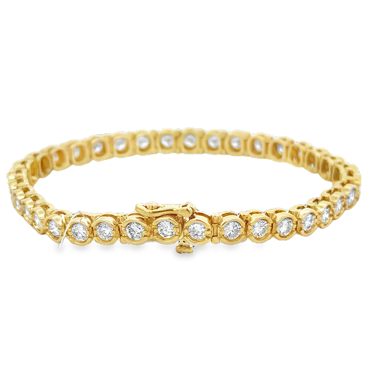 5.0 CTW Diamond Bezel Bracelet in 18k Yellow Gold