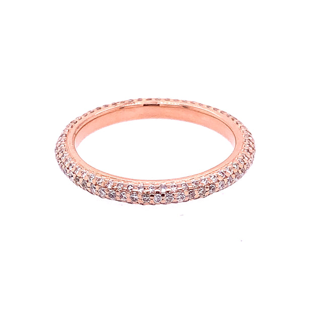 Diamond Eternity Band in Rose Gold Size 5.75