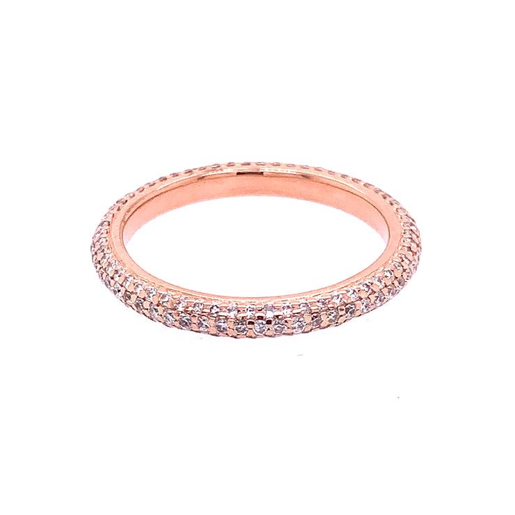 Diamond Eternity Band in Rose Gold Size 5.75