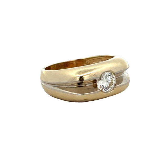Gents .83 ct. Round Brilliant Cut Diamond Ring in Yellow Gold