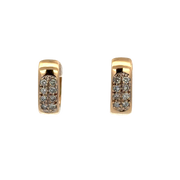 Modern Diamond Earrings in Yellow Gold