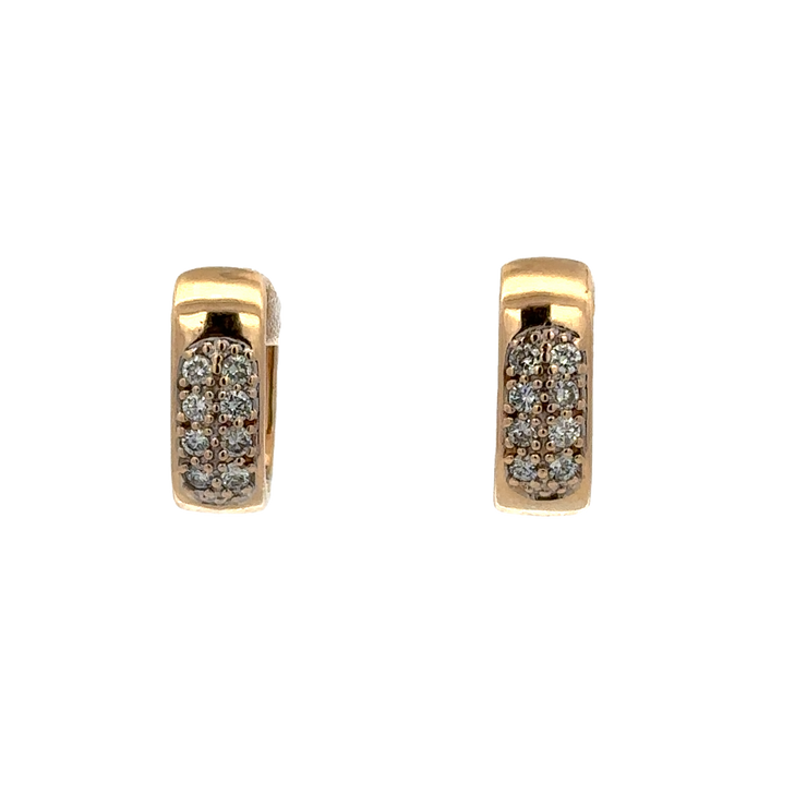 Modern Diamond Earrings in Yellow Gold