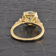 GIA 3.45 N-SI1 Old European Cut Diamond Engagement Ring in Yellow Gold