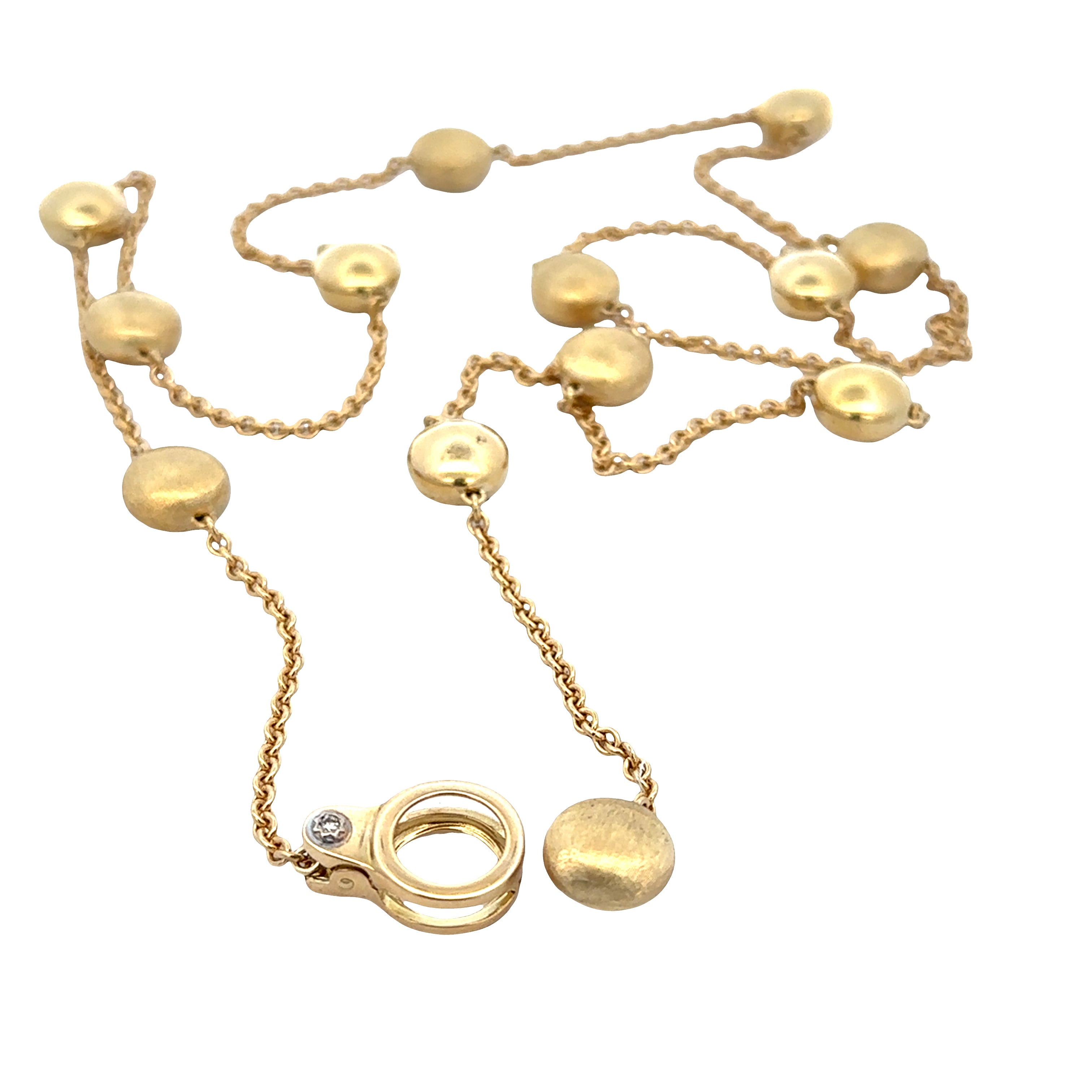 Estate Chimento 18k Yellow Gold Button Motif Necklace – 30" Long