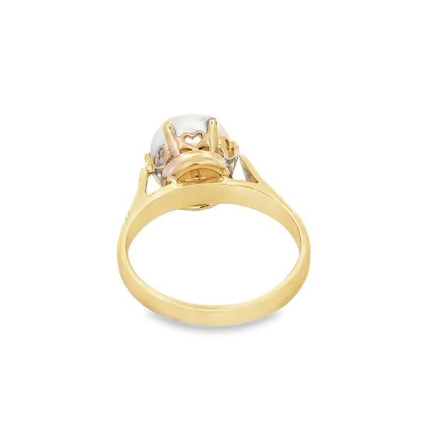 Vintage Akoya Cultured Pearl Ring in 18k Yellow Gold