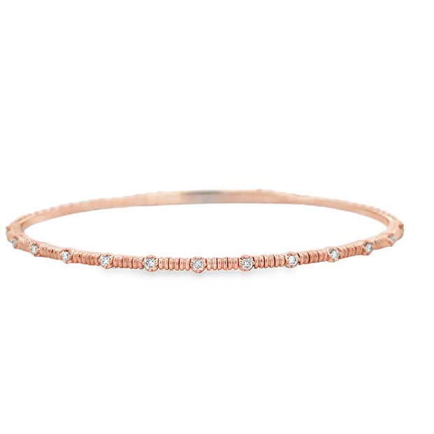 Diamond Accented Flexible Bangle in Rose Gold