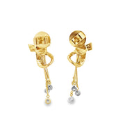 Vintage 1940s-50s Bezel Set Diamond Dangle Earrings in 18k Gold