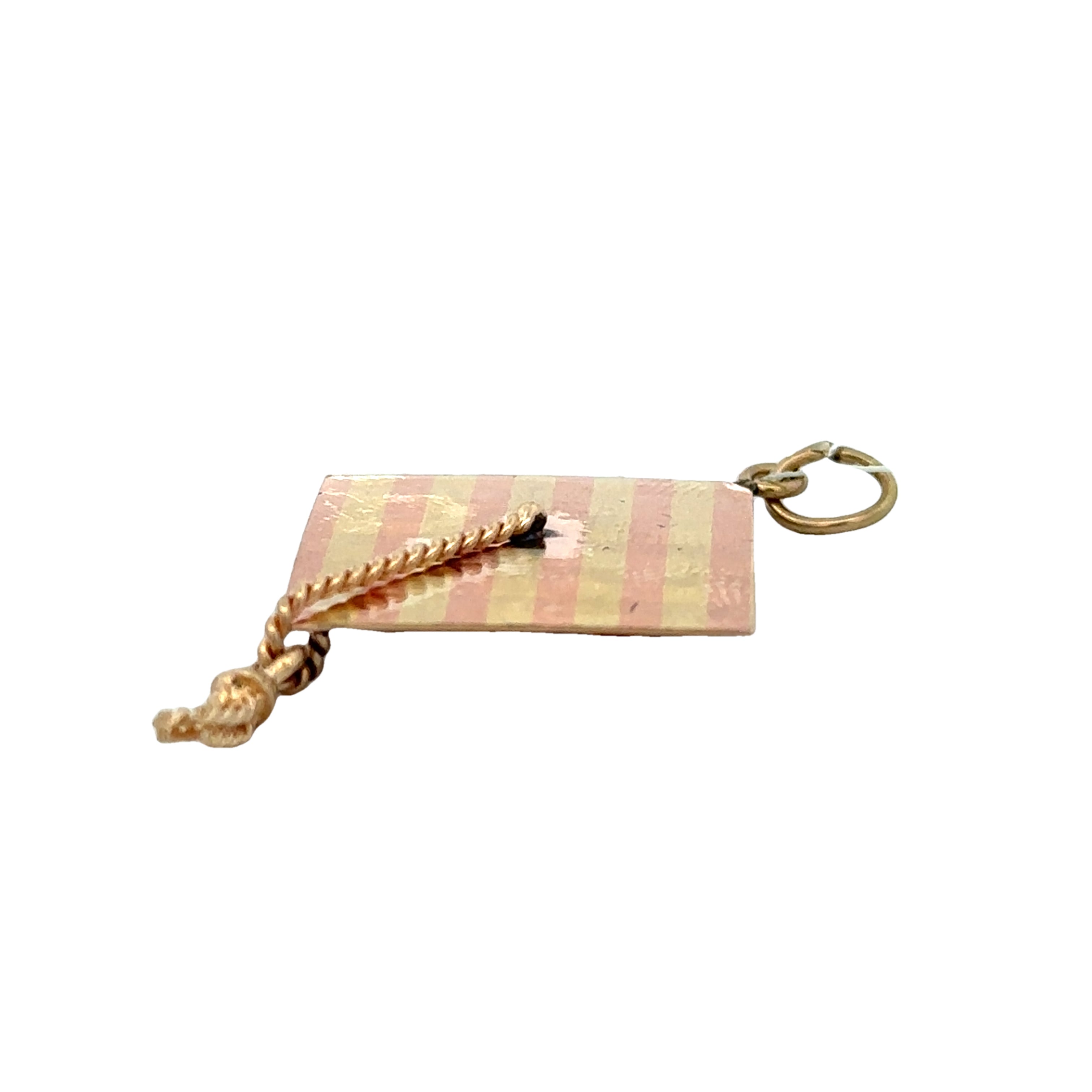 Vintage Two Tone Rose and Yellow Gold Graduation Cap Charm