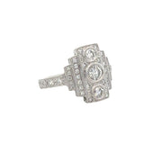 Vintage Inspired Diamond Ring in 18k White Gold